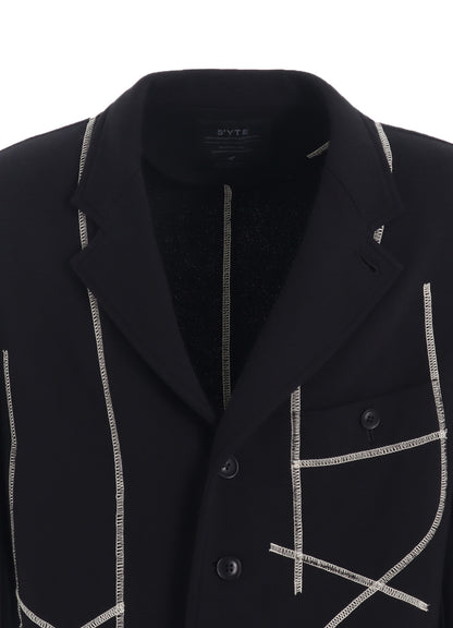 FRENCH TERRY RANDOM STITCH 4 BUTTON JACKET