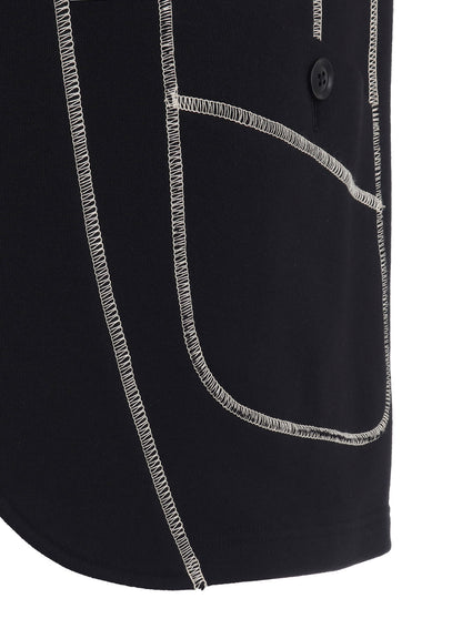 FRENCH TERRY RANDOM STITCH 4 BUTTON JACKET