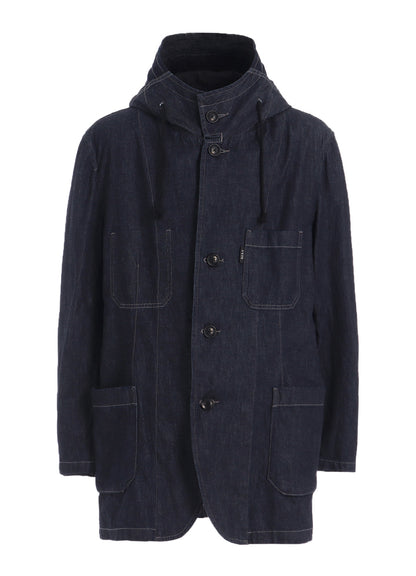 7oz TWO-TONE DENIM HOODED JACKET