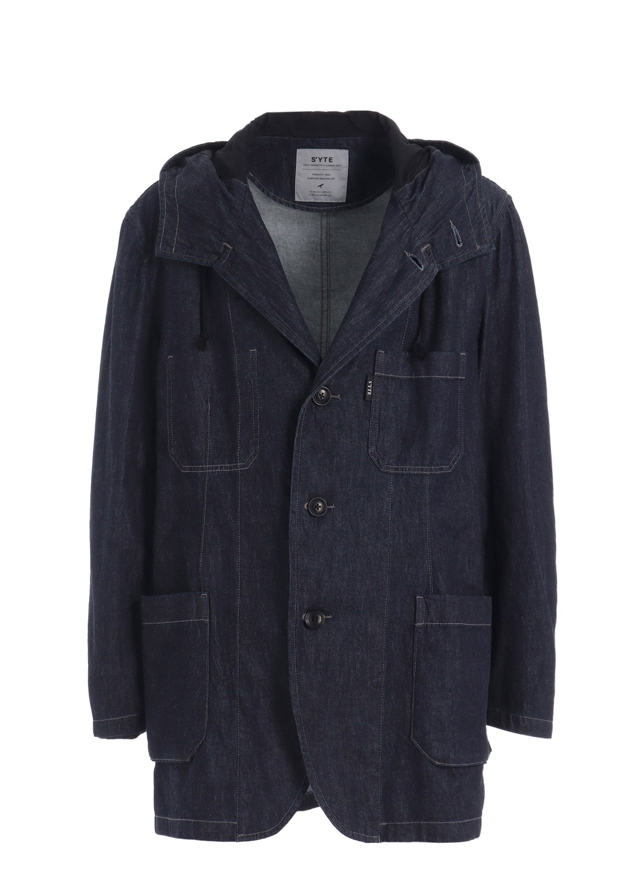7oz TWO-TONE DENIM HOODED JACKET