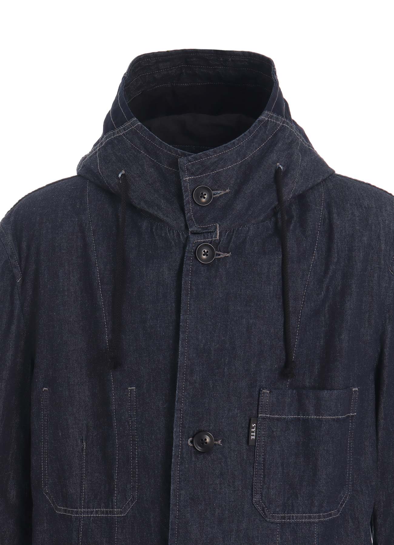 7oz TWO-TONE DENIM HOODED JACKET