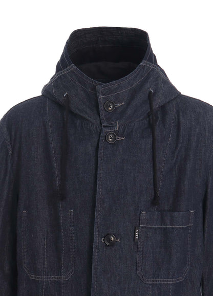7oz TWO-TONE DENIM HOODED JACKET