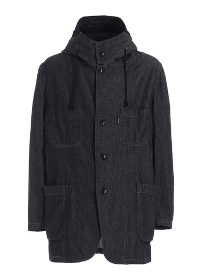 7oz TWO-TONE DENIM HOODED JACKET