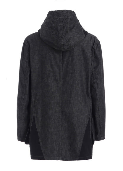 7oz TWO-TONE DENIM HOODED JACKET