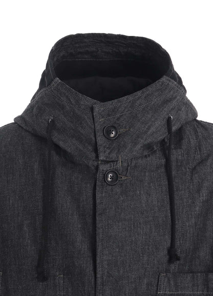 7oz TWO-TONE DENIM HOODED JACKET