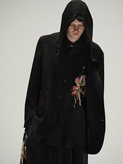 CREPE de CHINE HOODED JACKET