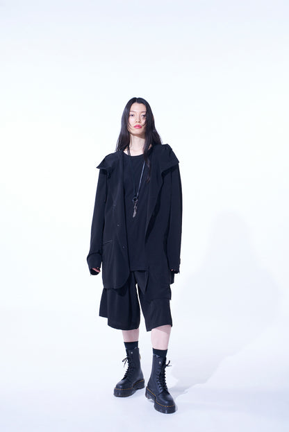 CREPE de CHINE HOODED JACKET