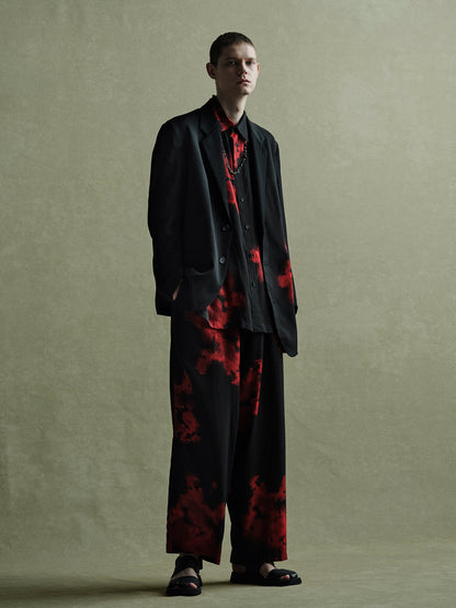 FLAMES PATTERN ASYMMETRICAL JACKET