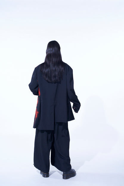 FLAMES PATTERN ASYMMETRICAL JACKET