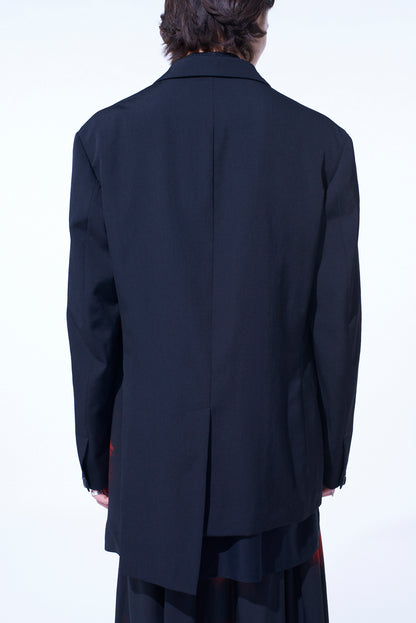 FLAMES PATTERN ASYMMETRICAL JACKET