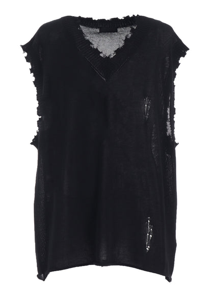 COMPACT TWIST 10G DAMAGED KNITTED VEST