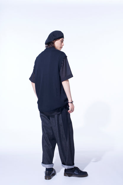 COMPACT TWIST 10G DAMAGED KNITTED VEST