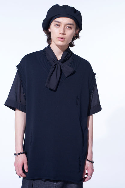 COMPACT TWIST 10G DAMAGED KNITTED VEST