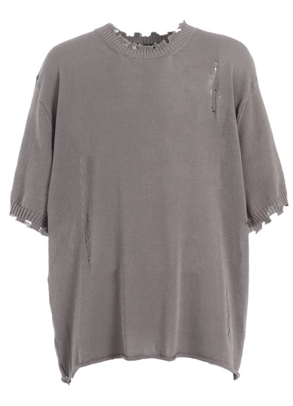 COMPACT TWIST 10G DAMAGED KNITTED PULLOVER