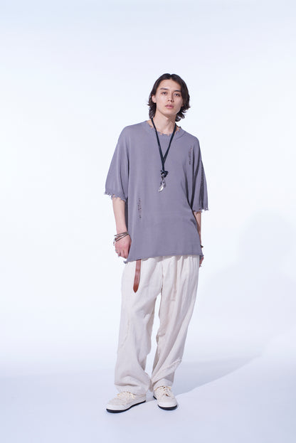 COMPACT TWIST 10G DAMAGED KNITTED PULLOVER