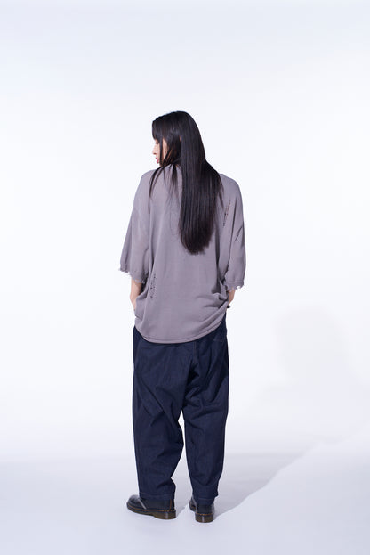 COMPACT TWIST 10G DAMAGED KNITTED PULLOVER