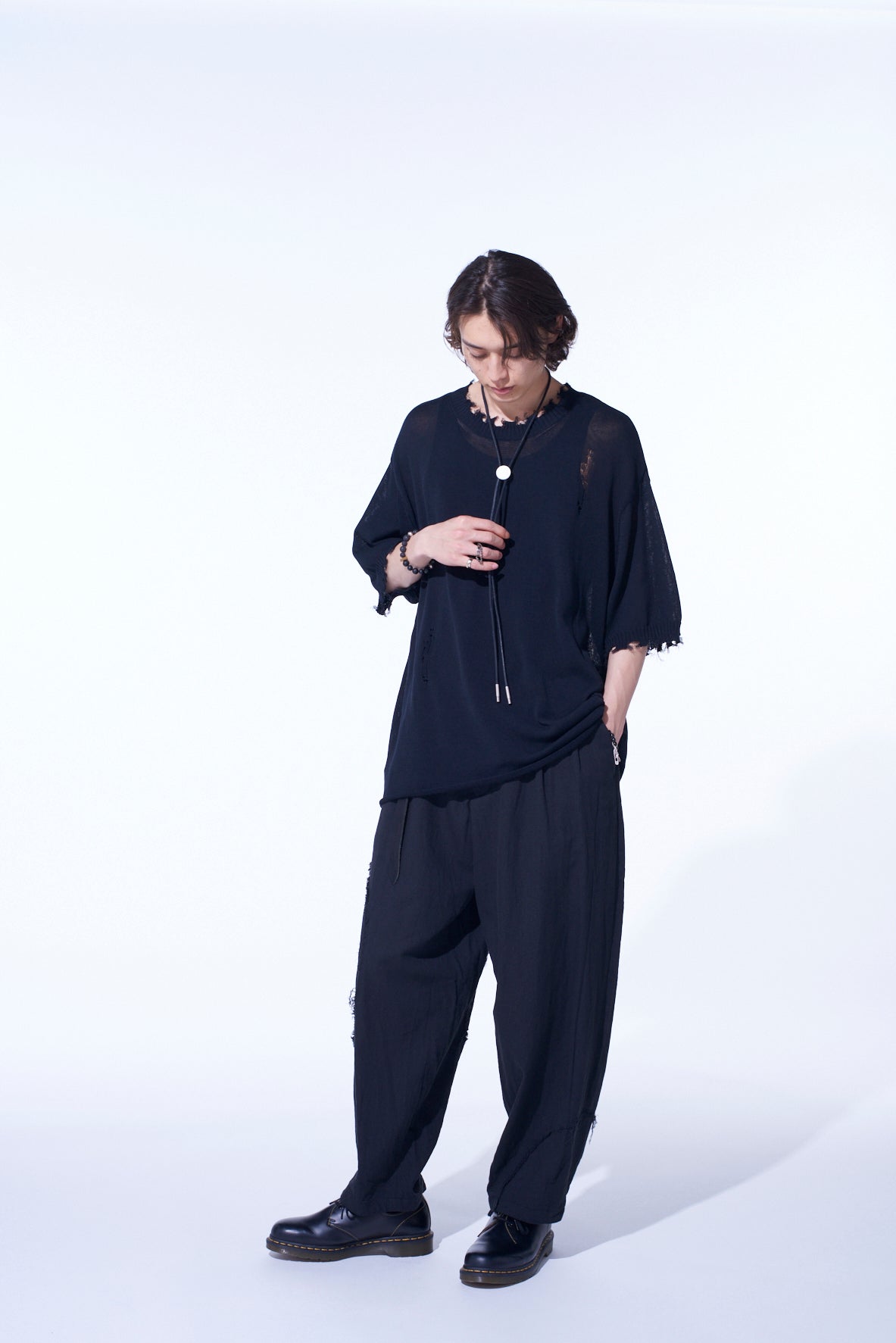 COMPACT TWIST 10G DAMAGED KNITTED PULLOVER