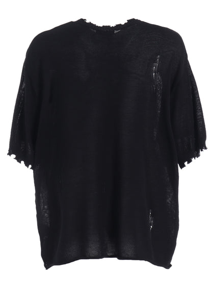 COMPACT TWIST 10G DAMAGED KNITTED PULLOVER