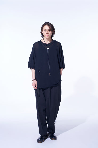 COMPACT TWIST 10G DAMAGED KNITTED PULLOVER