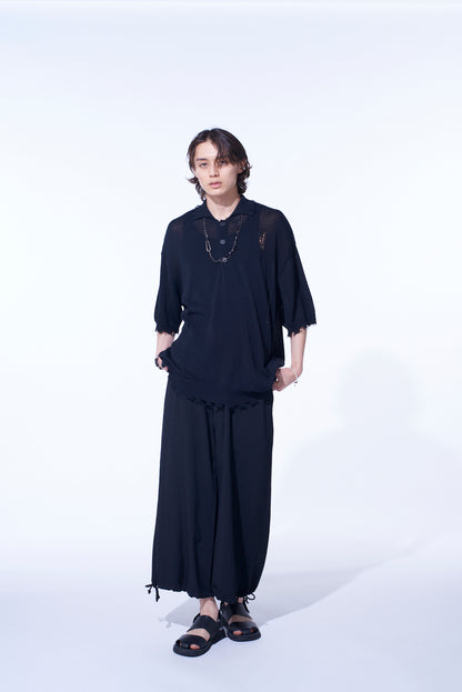 COMPACT TWIST 10G DAMAGED KNITTED POLO SHIRT