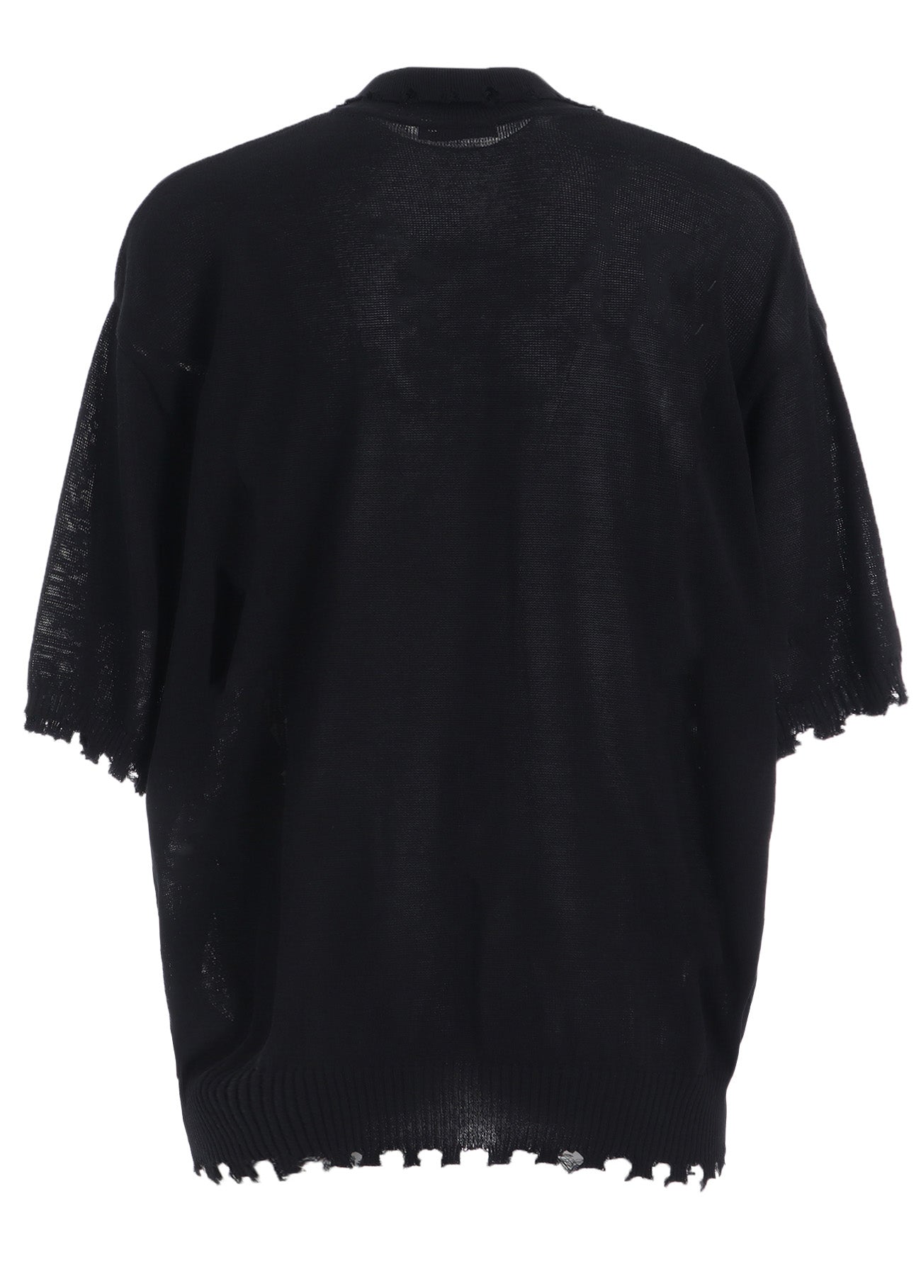 COMPACT TWIST 10G DAMAGED KNITTED POLO SHIRT