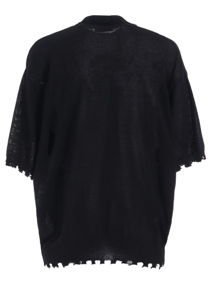 COMPACT TWIST 10G DAMAGED KNITTED POLO SHIRT
