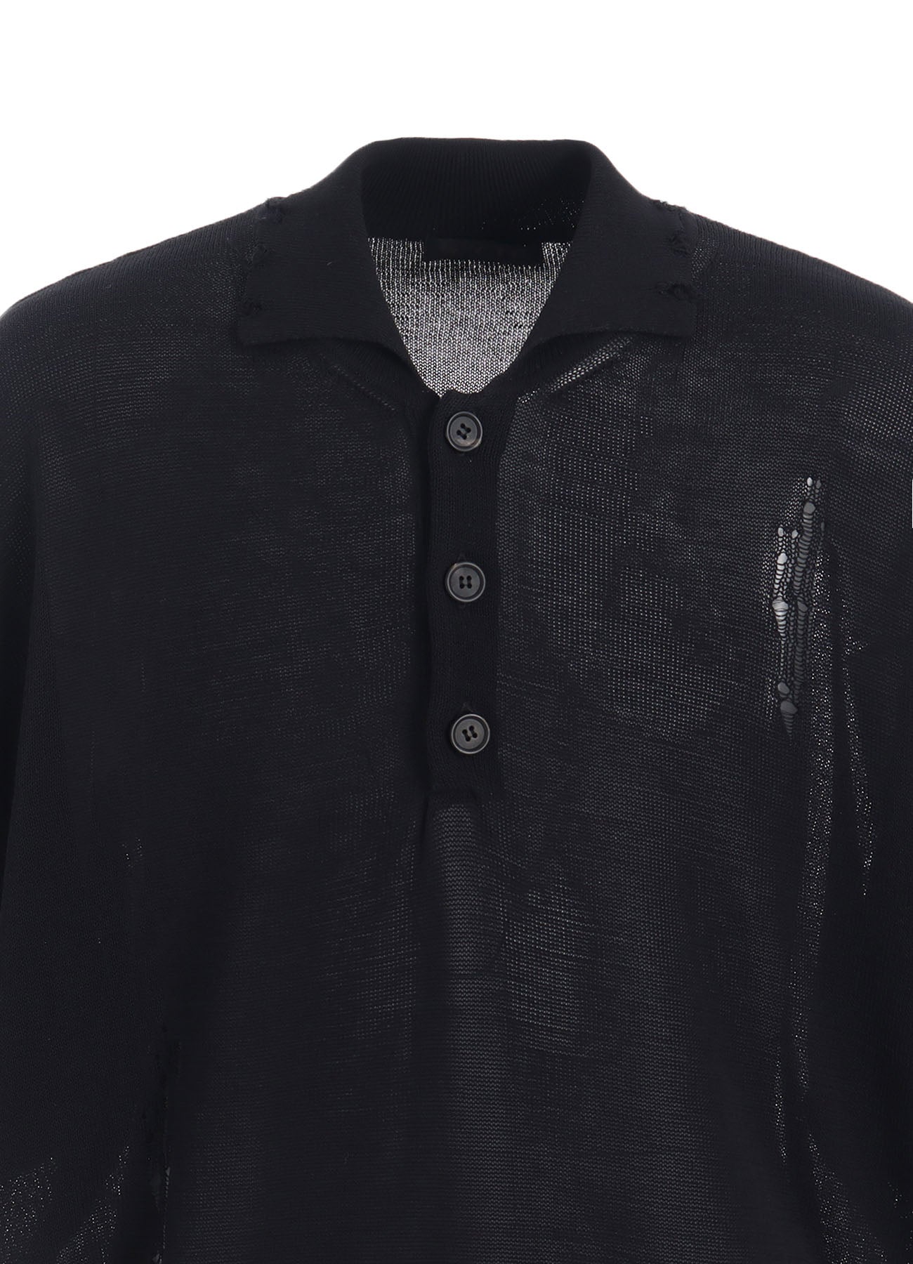 COMPACT TWIST 10G DAMAGED KNITTED POLO SHIRT