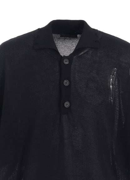 COMPACT TWIST 10G DAMAGED KNITTED POLO SHIRT