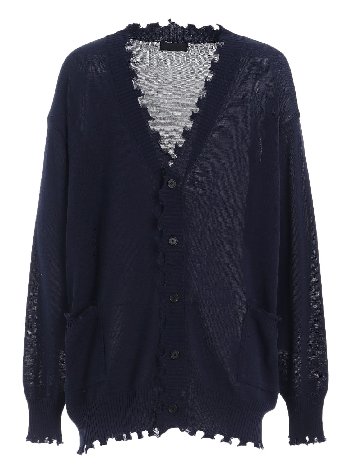 COMPACT TWIST 10G DAMAGED KNITTED CARDIGAN