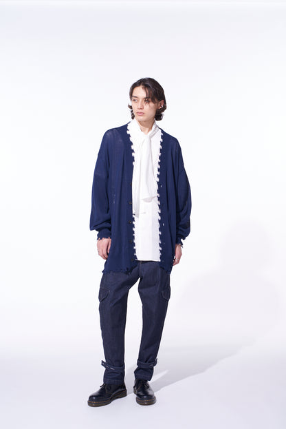 COMPACT TWIST 10G DAMAGED KNITTED CARDIGAN