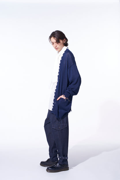 COMPACT TWIST 10G DAMAGED KNITTED CARDIGAN