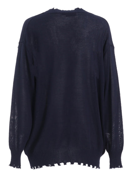 COMPACT TWIST 10G DAMAGED KNITTED CARDIGAN