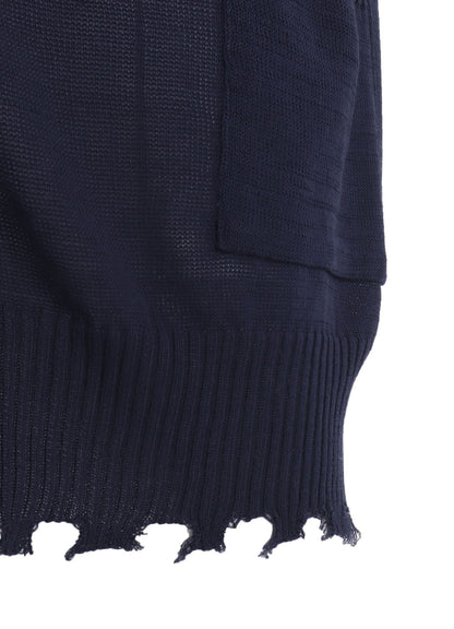 COMPACT TWIST 10G DAMAGED KNITTED CARDIGAN