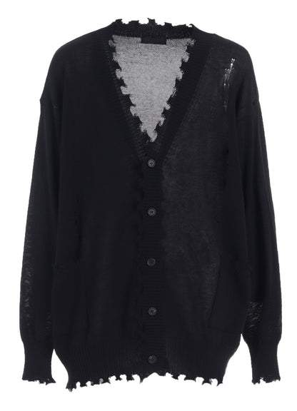 COMPACT TWIST 10G DAMAGED KNITTED CARDIGAN