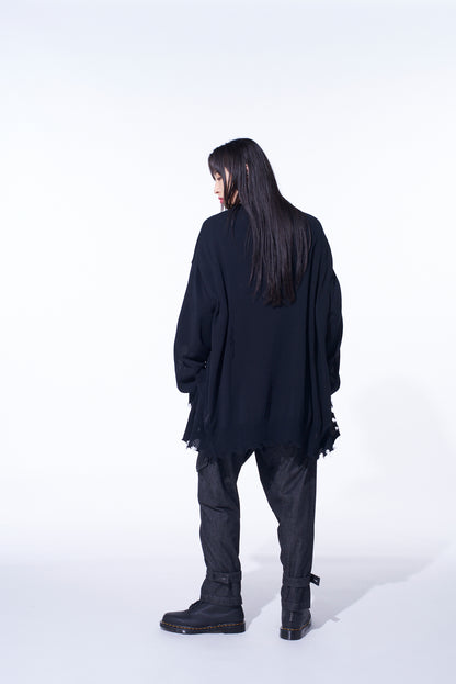 COMPACT TWIST 10G DAMAGED KNITTED CARDIGAN
