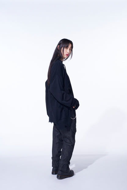 COMPACT TWIST 10G DAMAGED KNITTED CARDIGAN