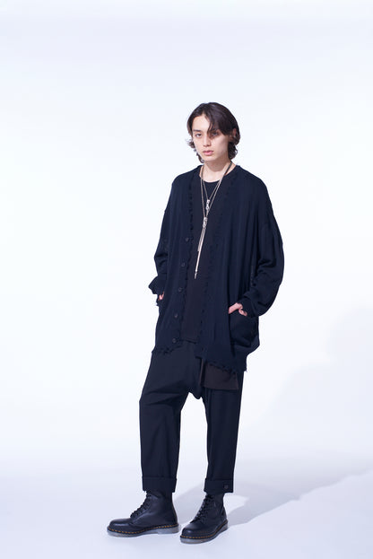 COMPACT TWIST 10G DAMAGED KNITTED CARDIGAN