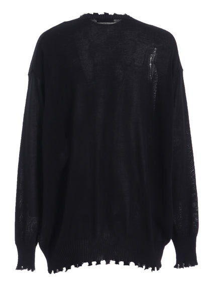 COMPACT TWIST 10G DAMAGED KNITTED CARDIGAN