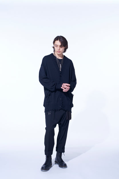 COMPACT TWIST 10G DAMAGED KNITTED CARDIGAN