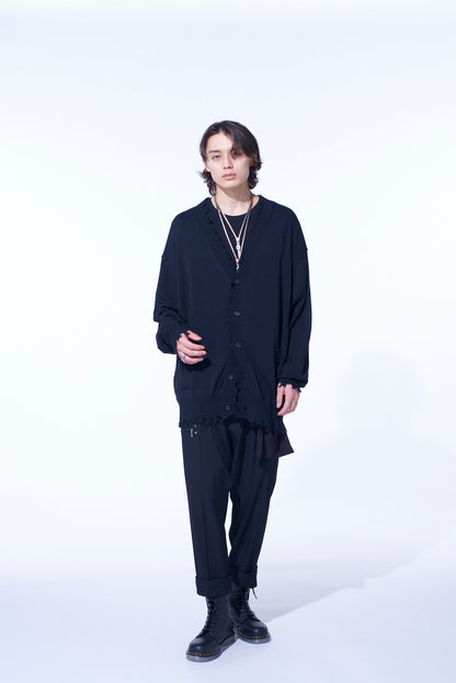 COMPACT TWIST 10G DAMAGED KNITTED CARDIGAN