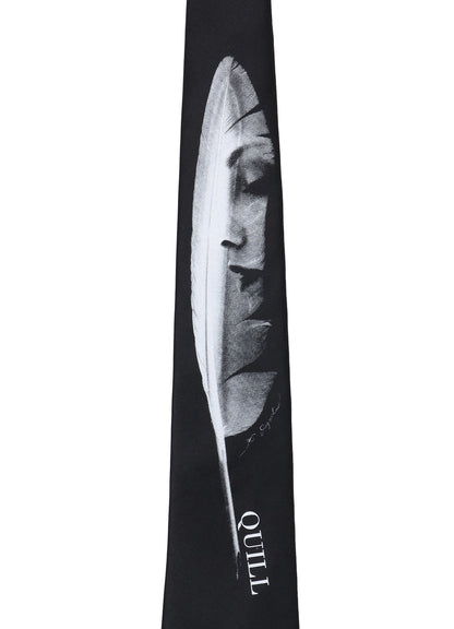 S'YTE x KOICHI IYODA ARTWORK PRINTED SILK TIE -Quill-