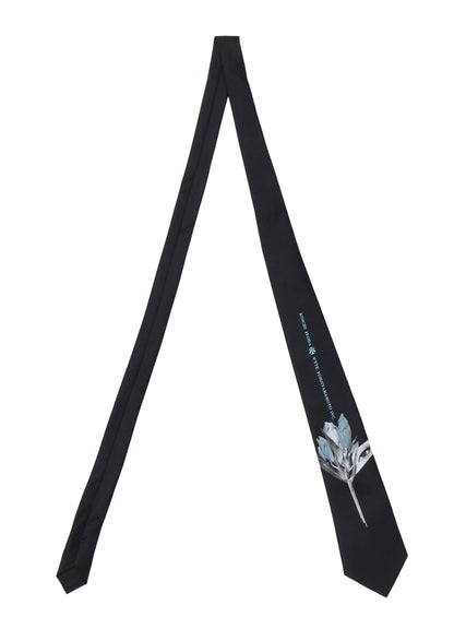 S'YTE x KOICHI IYODA ARTWORK PRINTED SILK TIE -Blue flower-