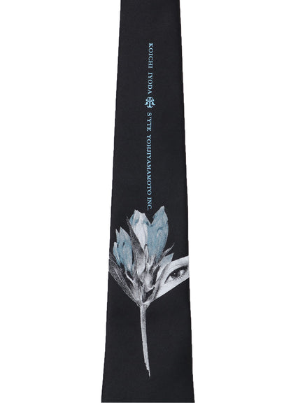 S'YTE x KOICHI IYODA ARTWORK PRINTED SILK TIE -Blue flower-
