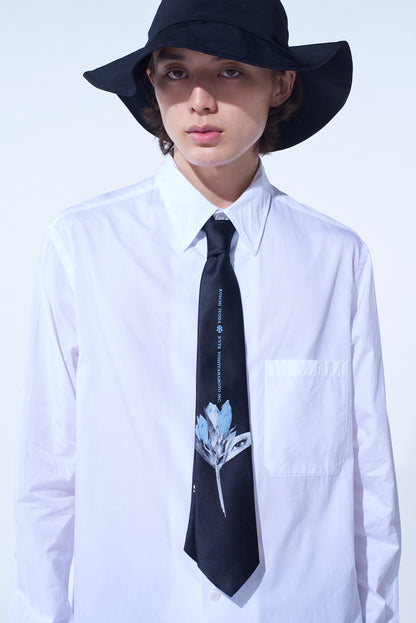 S'YTE x KOICHI IYODA ARTWORK PRINTED SILK TIE -Blue flower-