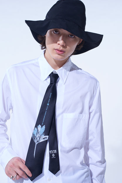 S'YTE x KOICHI IYODA ARTWORK PRINTED SILK TIE -Blue flower-