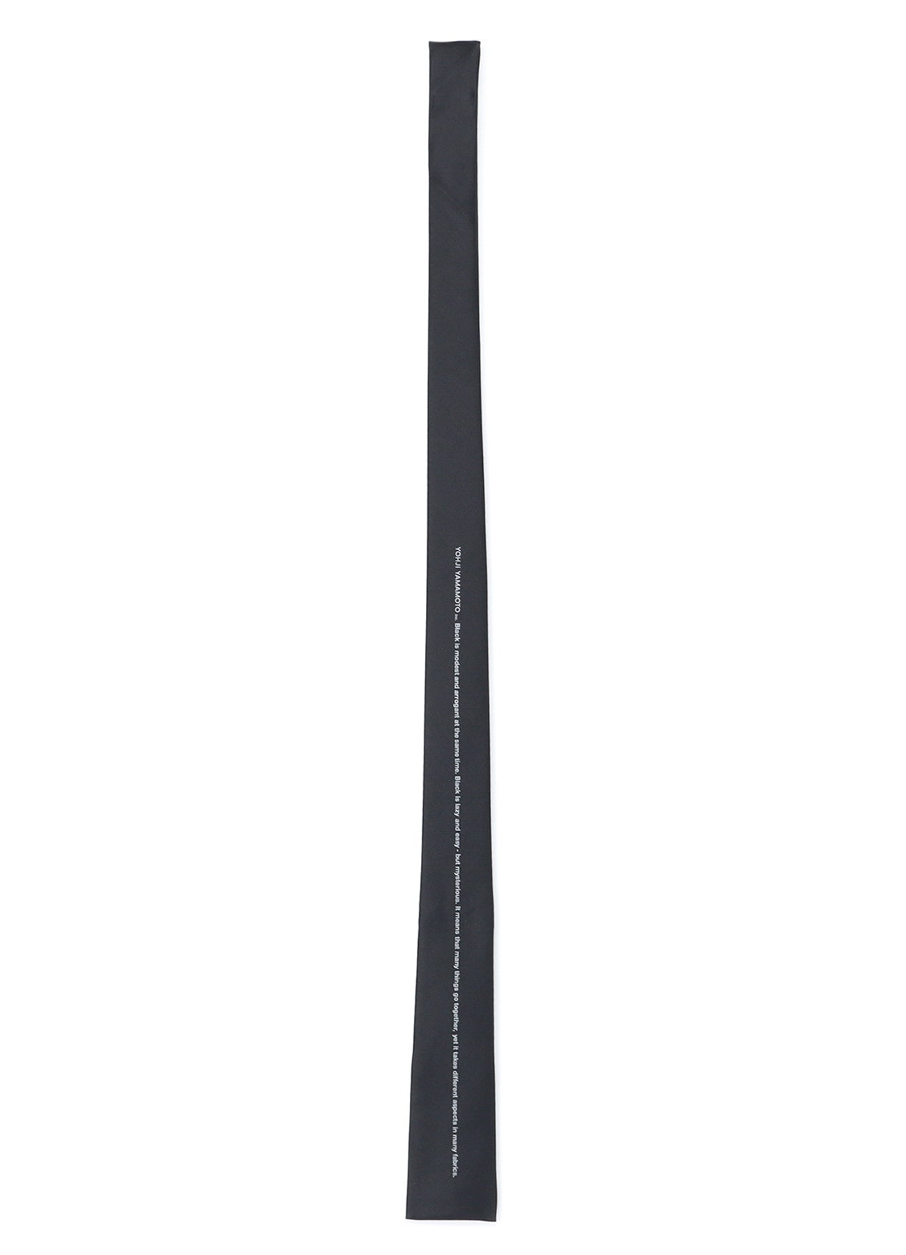 SILK SATIN「BLACK IS MODEST」MESSAGE NARROW SQUARE TIE