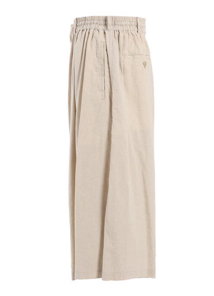 COTTON/LINEN POPLIN CULOTTE PANTS