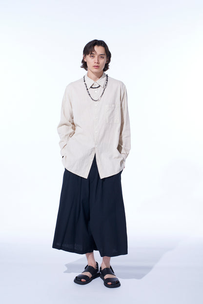COTTON/LINEN POPLIN CULOTTE PANTS