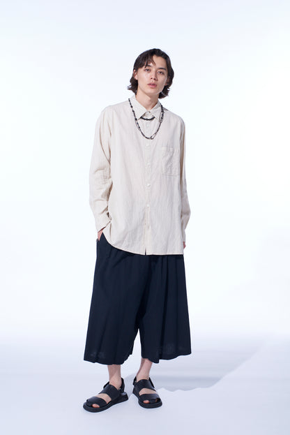 COTTON/LINEN POPLIN CULOTTE PANTS