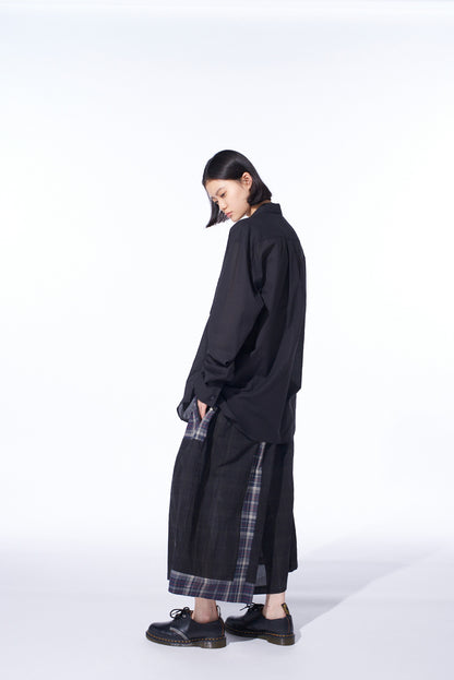 MADRAS CHECK PIGMENT PRINT CULOTTE PANTS